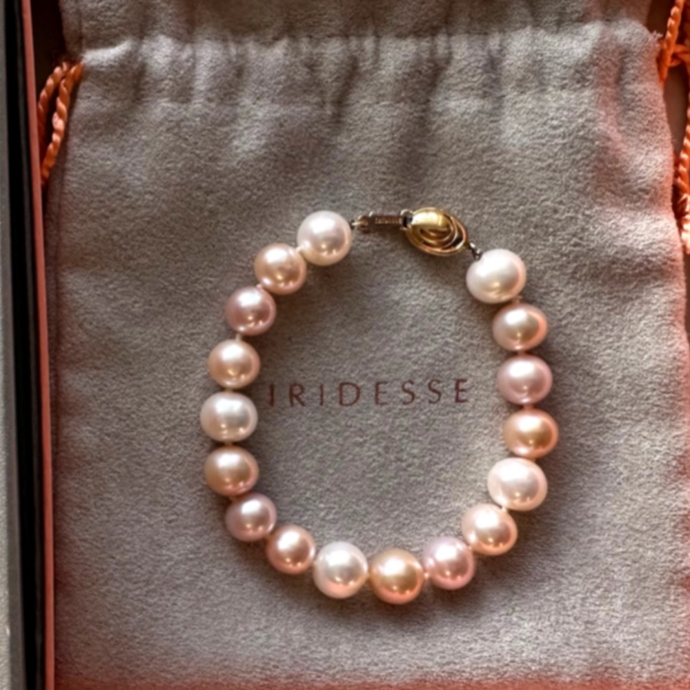 Designer Tiffany & Co. IRIDESSE Large Multi/ White Pink 18K Yellow Gold Bracelet